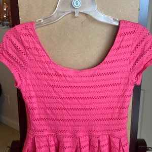 SO coral eyelet dress M Jr